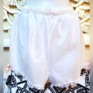 Vintage Small Bloomers Lace Hem Pink Bows Polyester Cotton